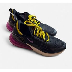NIKE‎ Air Max 270 Mens Sz 8.5 Black Hyper Lakers Magenta Purple